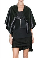 RICK OWENS - SOUFFLE CAPE LEATHER JACKET