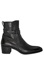YVES SAINT-LAURENT - CALFSKIN BELTED LOW BOOTS