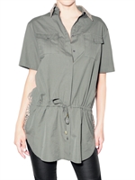 JO NO FUI - OVERSIZE POPLIN AND LACE SHIRT