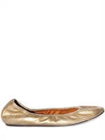 LANVIN - METALLIC CRINKLED BALLERIN FLATS