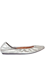 LANVIN - METALLIC CRINKLED BALLERIN FLATS