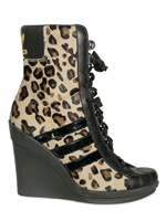 ADIDAS ORIGINALS BY ORIGINALS - 90MM JEREMY SCOTT LEOPARD SNEAKER WEDGES - LEOPARD