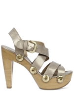 STUART WEITZMAN - 120MM CRISS CROSS WOODEN SANDALS