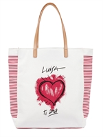 LUISA VIA ROMA - TOTE LIMIT.ED LUISA LOVES YOU AUF CANAVAS - WEIß