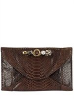 MAISON DU POSH - PYTHON SWAROVSKI RINGS CLUTCH