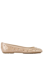 JIMMY CHOO - PATENT STAR AND STUDDED BALLERINA FLATS