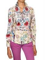 ETRO - FLOWER PRINT STRETCH POPLIN SHIRT