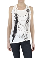 INSIDEOUT - SILK CREPE AND JERSEY TANK TOP