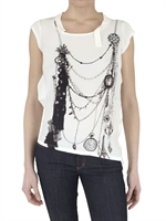 INSIDEOUT - SILK CREPE AND JERSEY T-SHIRT