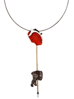 ALINARI STEFANO - HALSKETTE STEAK ANHÄNGER - CORAL/BRONZE