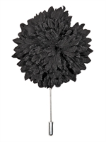 LANVIN - SILK JACQUARD FLOWER PIN