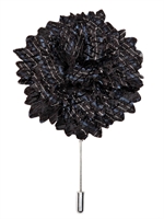 LANVIN - SILK JACQUARD FLOWER PIN
