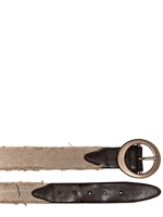 DOLCE & GABBANA - CINTURA DISTRESSED DI CANVAS E PELLE 4CM
