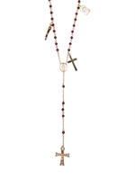 DOLCE & GABBANA - GARNET ROSARY STYLE NECKLACE