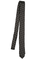 DOLCE & GABBANA - 4CM POLKA DOTS JACQUARD SILK STRAP TIE - BLACK