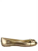 JIMMY CHOO - BRUSHED METALLIC PATENT FLATS