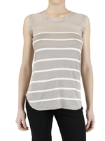 HOTEL PARTICULIER - TOP STREIFEN STRICK UND CHIFFON