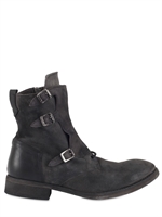 KSUBI - FRONT PATCH LACE UP SUEDE LOW BOOTS