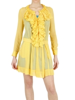BEAYUKMUI - KLEID SEIDE CHIFFON RÜSCHEN