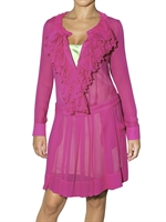 BEAYUKMUI - KLEID SEIDE CHIFFON RÜSCHEN