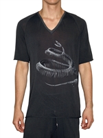 LANEUS - SNAKE SCHELETON COTTON KNIT T-SHIRT