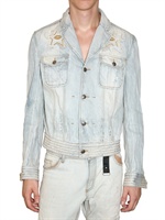 TOM REBL - DESTROYED BLEACHED DENIM JACKET
