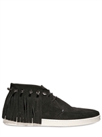 TOM REBL - STUDDED FRINGES SUEDE HIGH LACE-UP SHOES