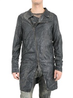 M-OJO RISIN' - WAXED VISCOSE LONG BIKER JACKET