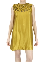 GILDA GIAMBRA - BESTICKTES HAMMERED SEIDEN KLEID