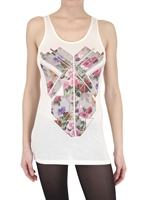 JONATHAN SAUNDERS - TANK TOP BLUMEN MOSAIK AUF JERSEY