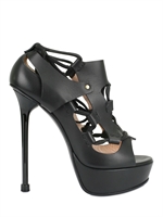 VERSACE - 140MM ROPE AND LEATHER PANEL SANDALS