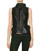 TROSMAN - LEATHER VEST - BLACK
