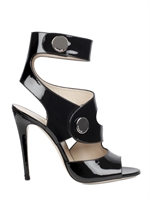 VERSACE - 120MM CUT OUT PATENT SANDALS