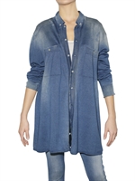 SANSOVINO 6 - DENIM EFFECT JERSEY SHIRT