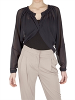 ARCHIVIO PRIVATO - RUFFLED NECK SILK GEORGETTE SHIRT
