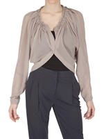 ARCHIVIO PRIVATO - RUFFLED NECK SILK GEORGETTE SHIRT