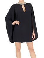 RICHARD NICOLL - KLEID CREPE DE CHINE CAPE