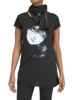7MOODS - T-SHIRT MIT SCHAL IN JERSEY