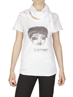 7MOODS - T-SHIRT MIT SCHAL IN JERSEY