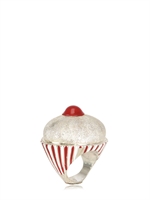 MARINA CALAMAI - CHERRY RING - SILVER/RED