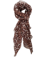 LUISA VIA ROMA - SCIARPA CHIFFON CON STAMPA LEOPARDATA - LEOPARDO
