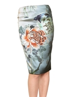 ROBERTO CAVALLI - BLUMEN SEIDEN SATIN STRETCH ROCK