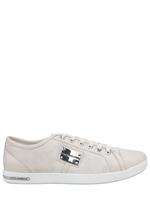 DOLCE & GABBANA - LOGO PLAQUE SUEDE AND CALF SNEAKERS