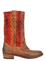 STRATEGIA - OSAKA LEATHER AND COTTON BOOTS
