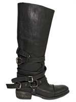 STRATEGIA - 40MM WASHED CALF BUCKLED BOOTS