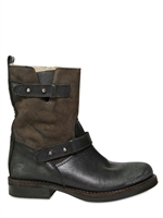STRATEGIA - 25MM SHEARLING AND BRUSHED CALF BOOTS