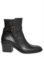 STRATEGIA - 60MM CALFSKIN ANKLE STRAP LOW BOOTS