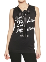 DOLCE & GABBANA - SEIDEN SATIN MASCHE DRUCK BAUMWOLL TANK TOP
