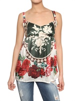DOLCE & GABBANA - BEDRUCKTES SEIDEN SATIN TOP