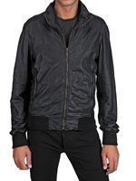 DOLCE & GABBANA - KNIT DETAILED BUFFALO LEATHER JACKET
